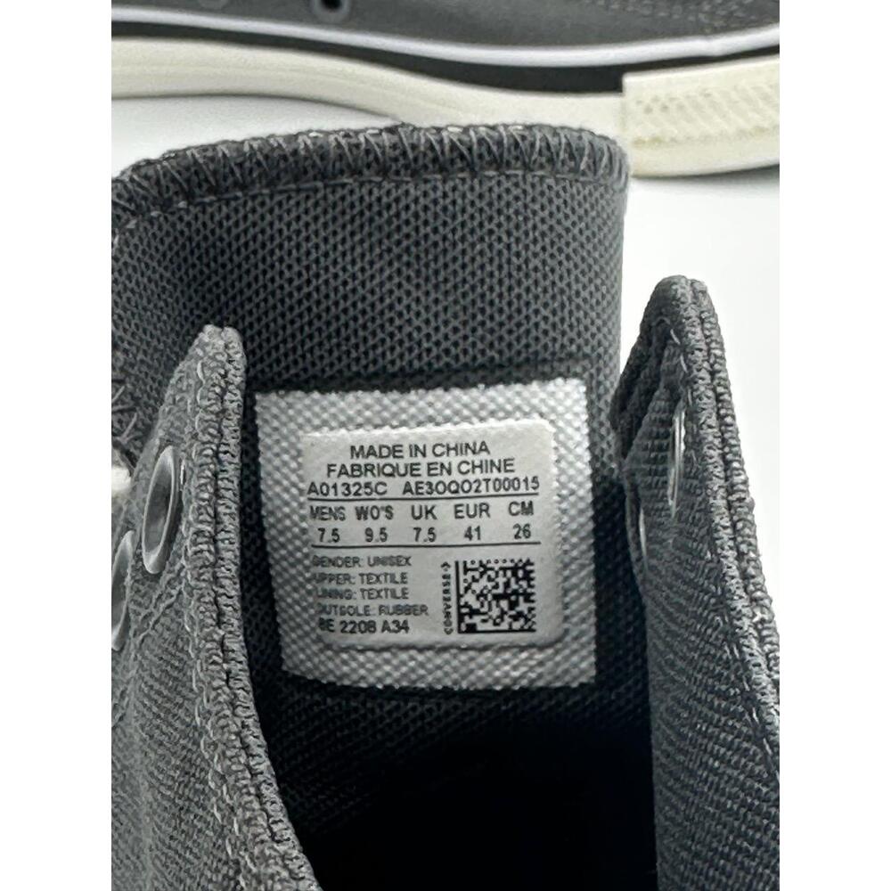 Converse All Star High Top Sneakers in Charcoal Gray & White - Picture 9 of 10